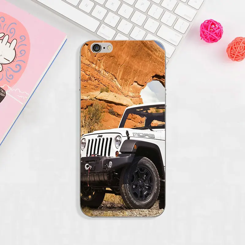 Популярные Чехлы для мобильных телефонов из мягкого ТПУ для Jeep Wrangler, чехлы для iPhone 8, 7, 6 S, 6 Plus, X, XR, XS, 11 Pro Max, 5, 5S, 5C, SE, 4, 4S, чехлы - Цвет: image 8