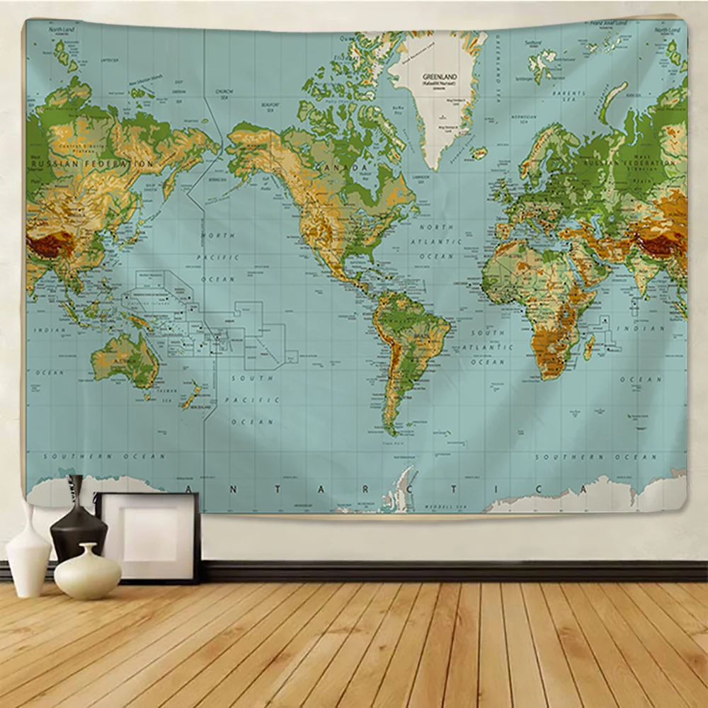 Tapestry Decor Map Tapestry Wall Hanging Decoration