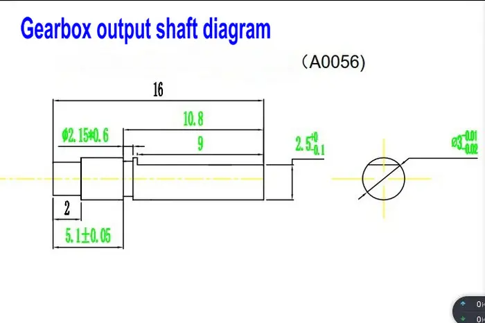 16 мм планетарный редуктор, i = 43: 1, модуль m = 0,3