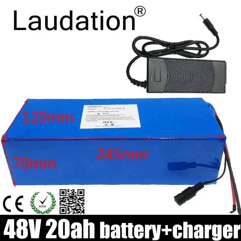 Laudation Электрический велосипед 48В 20ah аккумулятор 18650 аккумуляторная батарея с 2A