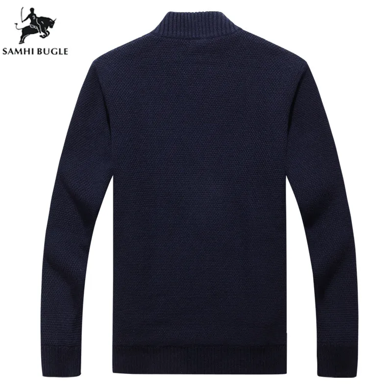 Мужские s свитера чистого цвета высокого качества плюс бархат утолщение свитер Мужчины Бизнес 3D кардиган с вышивкой свитер куртка