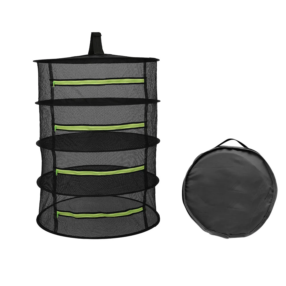 Black Green 4floors Многофункциональная горячая Распродажа сушилка для трав сетка 4/6 слоев сушилка для Трав Черная сетка подвесная сушилка с молнией домашняя Полезная - Цвет: Black Green 4floors