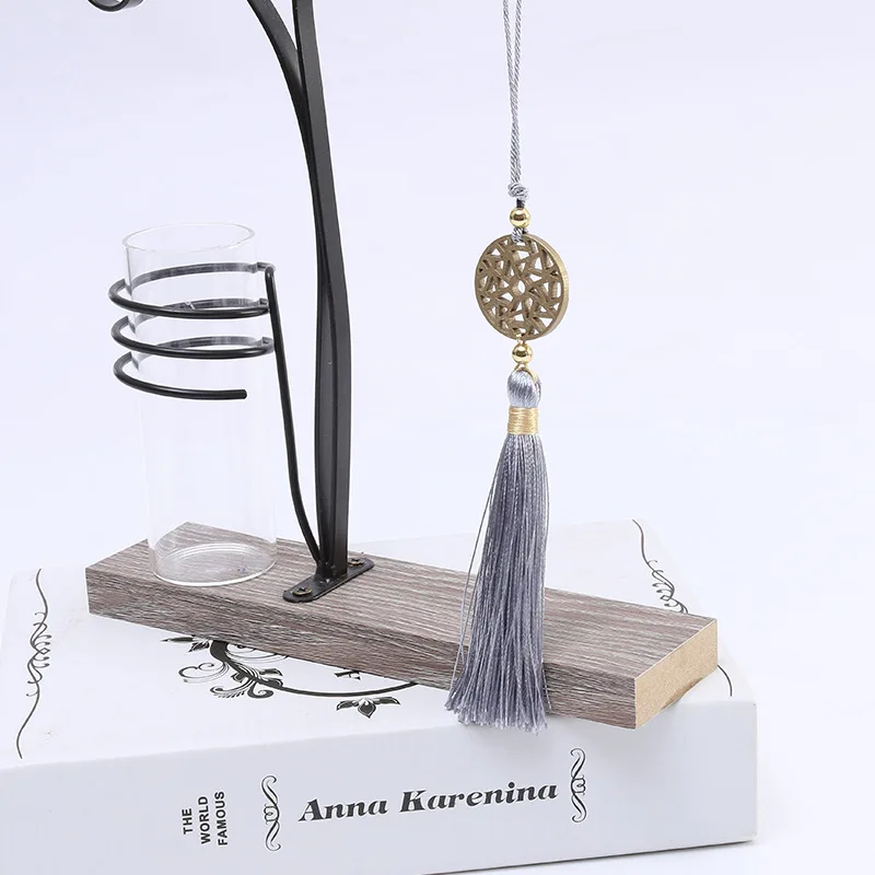 1 пара из цельной древесины в китайском стиле Резные шторы ремни однотонная