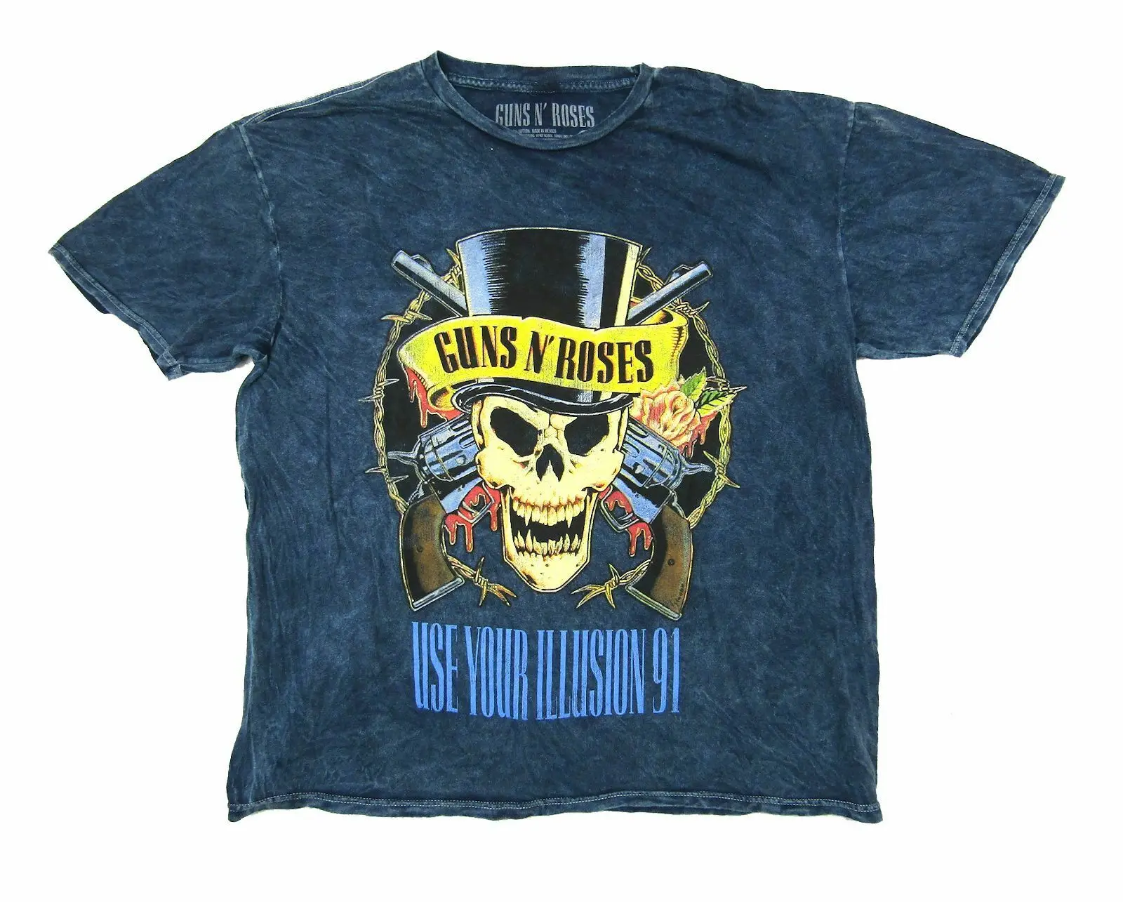 Guns N Roses используйте вашу иллюзию США 1991 краска для одежды синяя футболка новая