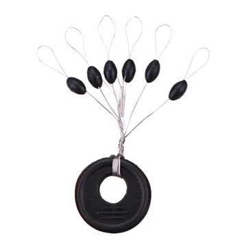 

100pcs 10Group Black Space Beans Carp Fly Fishing Equipment Not To Hurt The Vertical Line Stopper Fishing Line Resistance Tackle