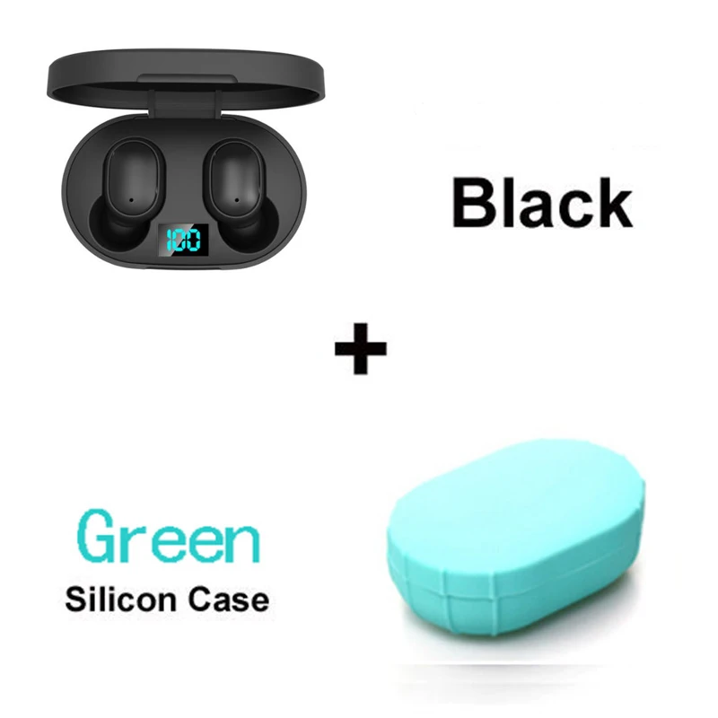 Зеленый TWS беспроводные наушники для Redmi Airdots светодиодный дисплей Bluetooth V5.0 гарнитура с микрофоном для iPhone huawei samsung pk QCY - Цвет: Зеленый