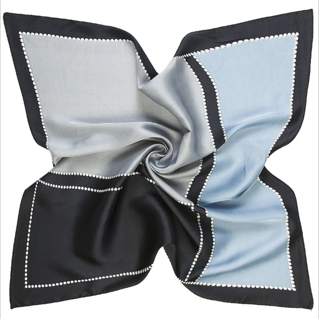 2021 summer square 33 color silk scarf fashion print ladies luxury hair band turban handkerchief head female beach shawl ML15 11