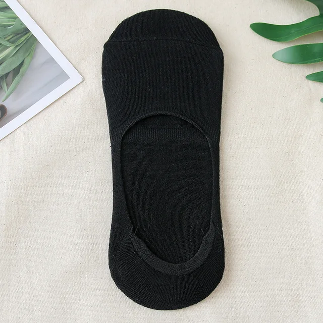 5 Pairs/batch Fashion Boat-shaped Men's Socks Summer And Autumn Silicone Breathable Invisible Cotton Socks Ankle Slippers Socks 5Pairs 1