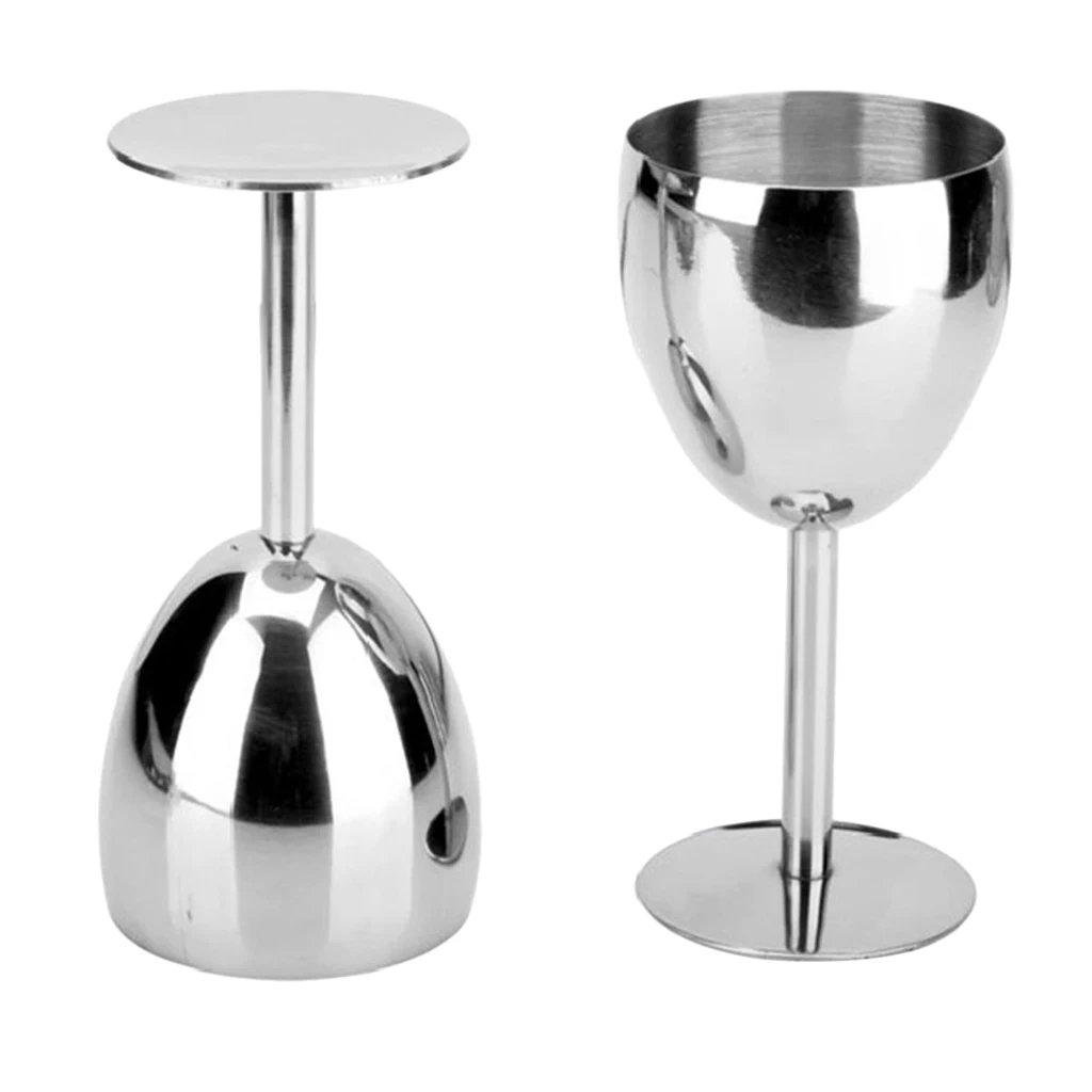 Wine Glass Goblets 14.5cm Stainless Steel Bar Patio Spa Barware Drink Cup Great for picnic, dinner, party