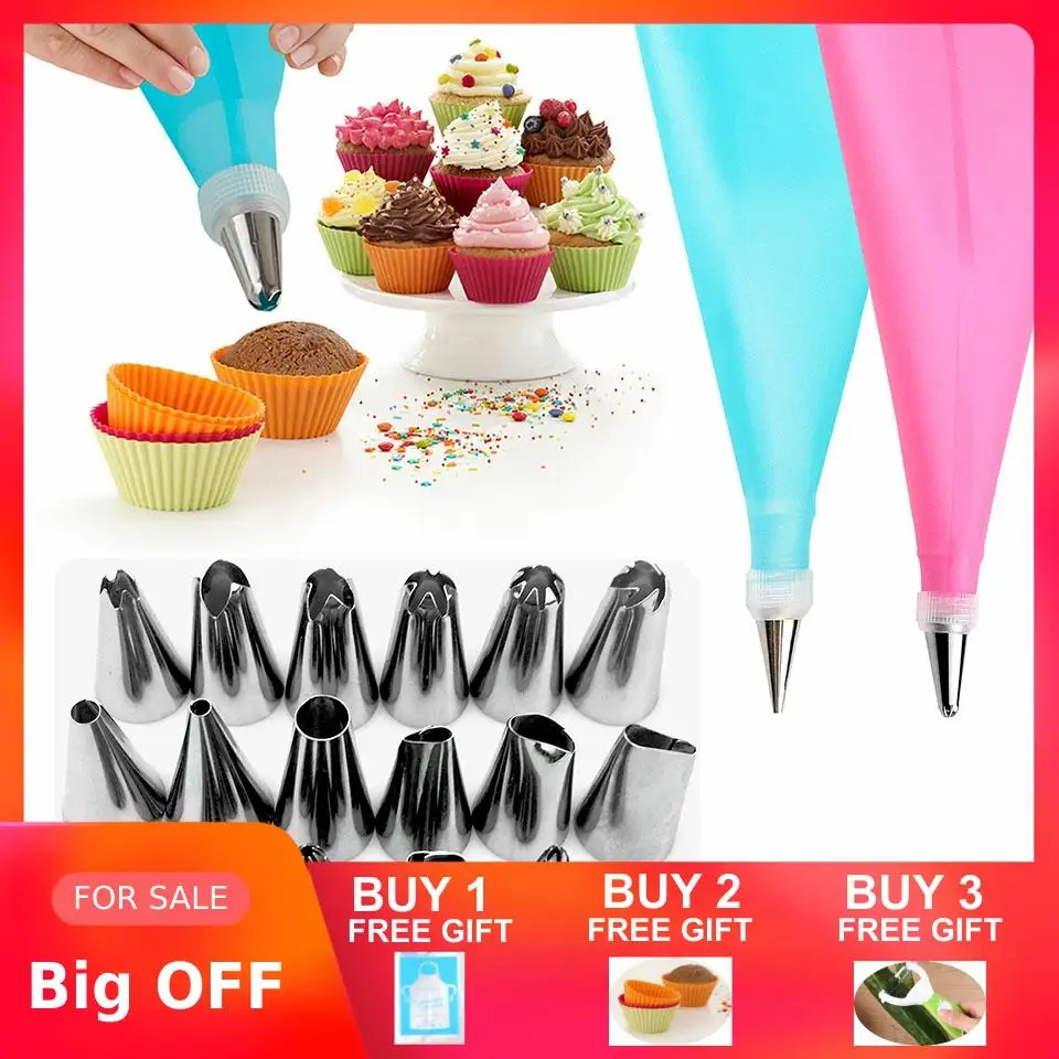 18 шт./компл. инструменты для украшения тортов аксессуары с кондитерским мешком
