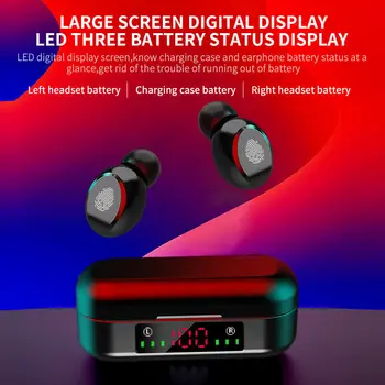 Tws Bluetooth 5 0 Earphones Wireless Headphones Sports Led Display Call Mini Wireless V8 Waterproof Fit All Smartphone