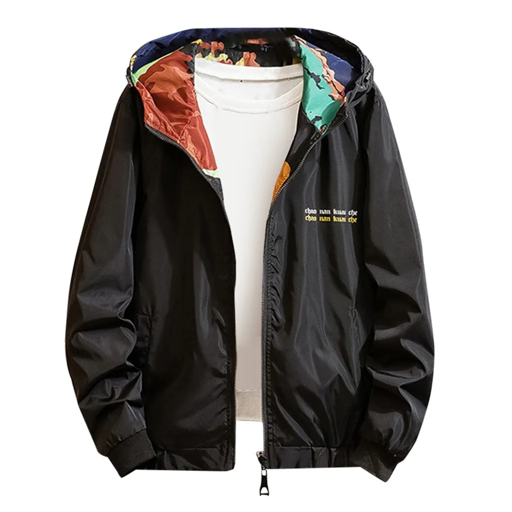 SAGACE многофункциональная мужская повседневная Двусторонняя куртка с капюшоном и