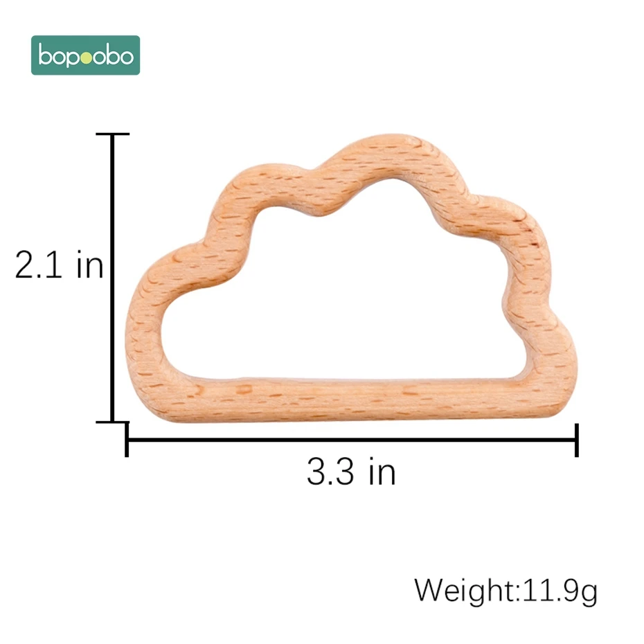 Bopoobo 1 шт. детские игрушки деревянный Прорезыватель для зубов с животными для новорожденных игровые аксессуары для гимнастики Diy Подвеска жевательные крошечные прорезыватели - Цвет: Cloud