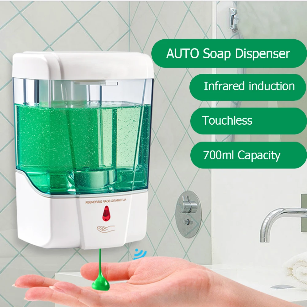 

Zloog Bathroom Touchless Soap Dispenser 700ml Capacity Wall Mounted Automatic Intelligent Sensor Soap Dispenser