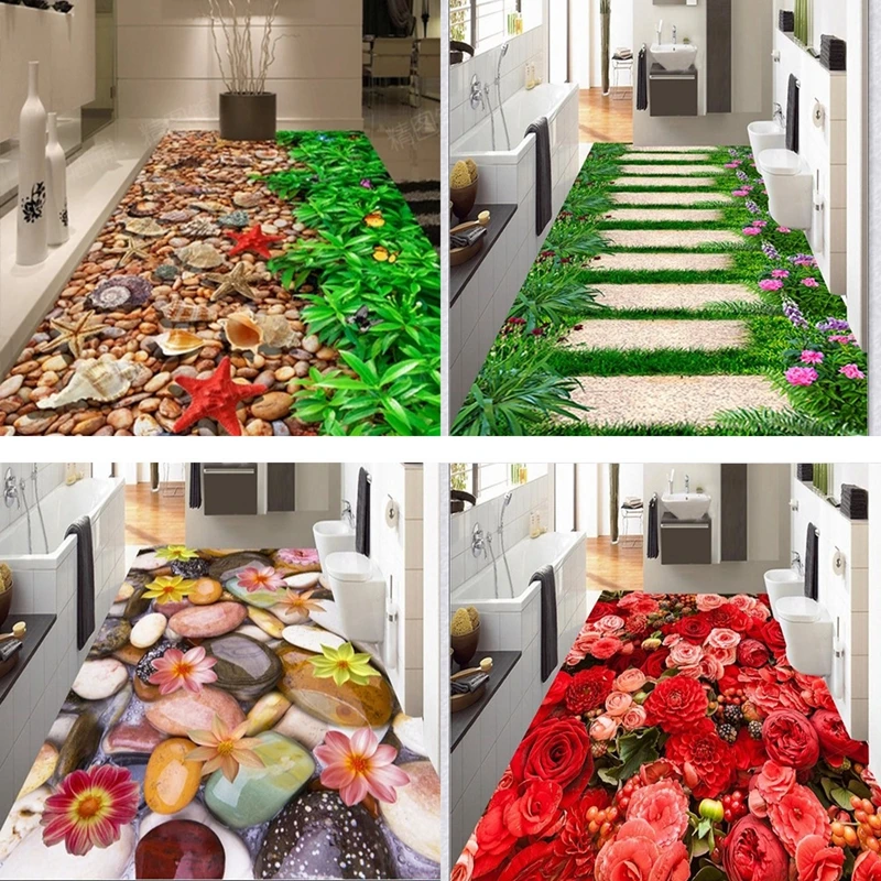 

Creative 3D Printing Garden Flower Hallway Carpets and Rugs for Bedroom Living Room Carpet Kitchen Bathroom Anti-Slip Floor Mats