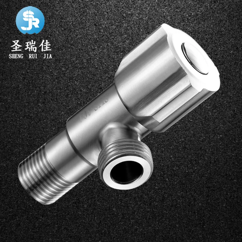 Shengruijia Ванная комната Чистый 304 нержавеющая сталь треугольный клапан умывальник горячая и холодная вода запорный клапан камера горшок переключатель воды