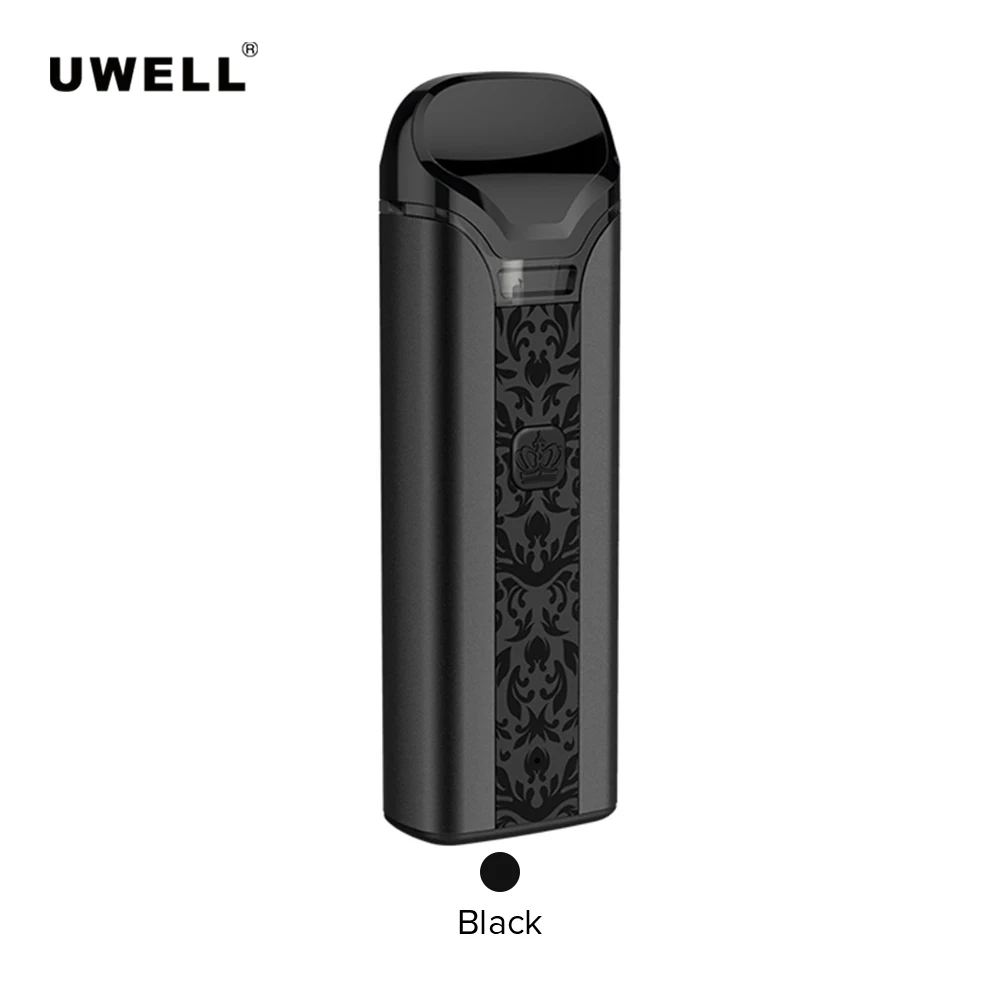 Черный Предзаказ Uwell Crown Pod system Pod Vape Kit 3 мл емкость 0,6/1250 Ом катушка для DTL/MTL мАч 25 Вт электронная сигарета - Цвет: Черный