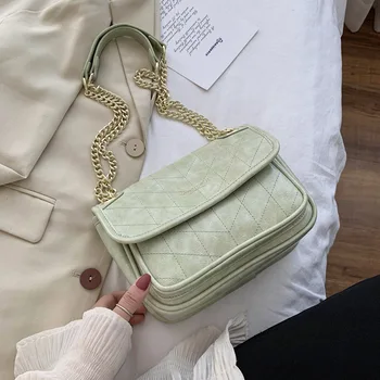 

Rhombus Chain Small Bag Female 2020 New Style Korean-style Simple Versatile Embroider Line Rhombus Vintage Shoulder Bag