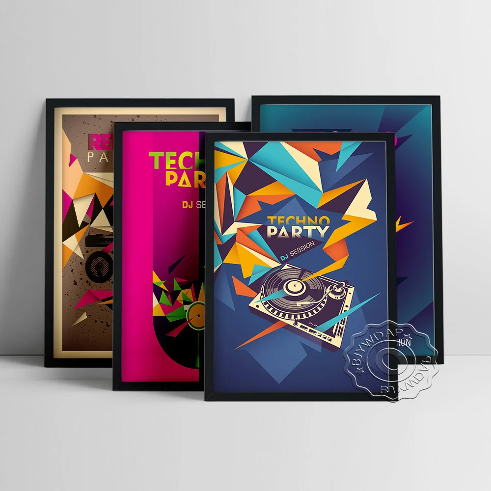 

Music Party Decoration Illustration Poster Bar Pub Club Retro Abstract Wall Stickers Ballroom Disco Canvas Painting Decor Gift