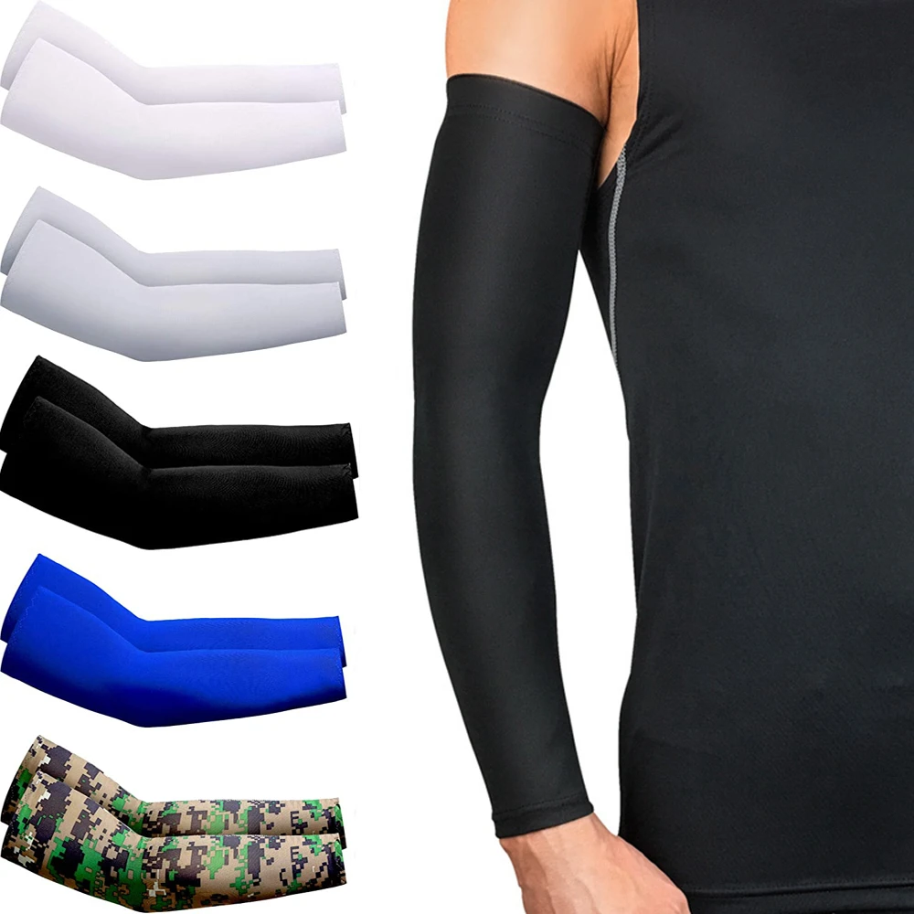 2pcs Unisex Cooling Arm Sleeves Cover Women Men Sports Running Uv Sun Protection Outdoor Fishing