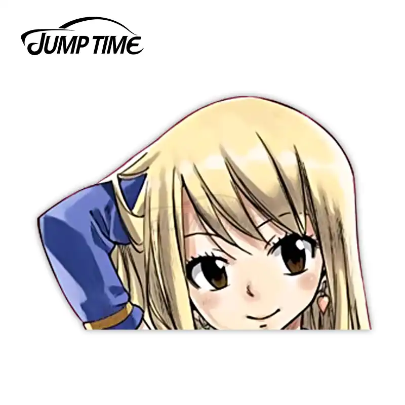Jump Time Fairy Tail Lucy Heartfilia 32 9 1 Big Head Anime Peeker Vinyl Decal Waifu Kawaii Girl Car Stickers Car Stickers Aliexpress