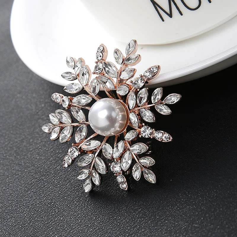 Новое поступление, модные круглые Броши с привлекательным хрусталем, простая Снежная брошь, аксессуары для одежды, Корейская женская брошь из сплава