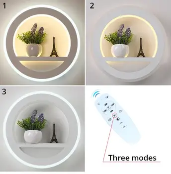 

LED Wall Lamp Dimmable 2.4G Remote Control Modern Bedroom Living Room Decoration Lighting Wall Light With Flower And Tower 29W