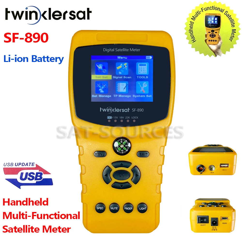 Twinklersat SF-890 ручной многофункциональный спутниковый Finder метр DVB-S/S2 BER MER анализатор