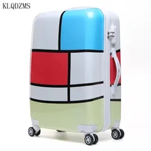 KLQDZMS 20/24 дюйма; студенческая мода; прокатки Чемодан Spinner дети тележка чемодан на колесах для переноски на Hardsid дорожный футляр