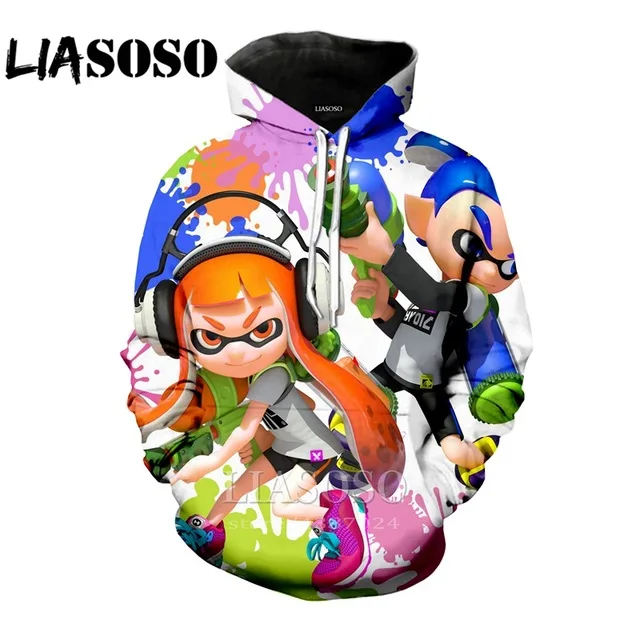 3d принт забавная толстовка с капюшоном Splatoon rock уличная homme мужская верхняя одежда wo Мужская harajuku Толстовка Рубашка Аниме толстовки LX