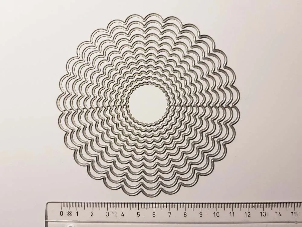 12x12 см волнистое круглое кольцо, трафарет для резки металла для скрапбукинга DIY, фотоальбом, тиснение, изготовление бумажных открыток, поделки, штампы