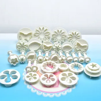 

Baking tool set 10 models 33-piece fondant cake mold spring embossed biscuit printing decoration tool
