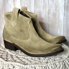 Мотоциклетные ботинки из искусственной кожи в стиле ретро; женская прогулочная обувь; кожаные ботильоны; Женские ботинки в готическом стиле на низком каблуке с боковой молнией; ковбойская обувь