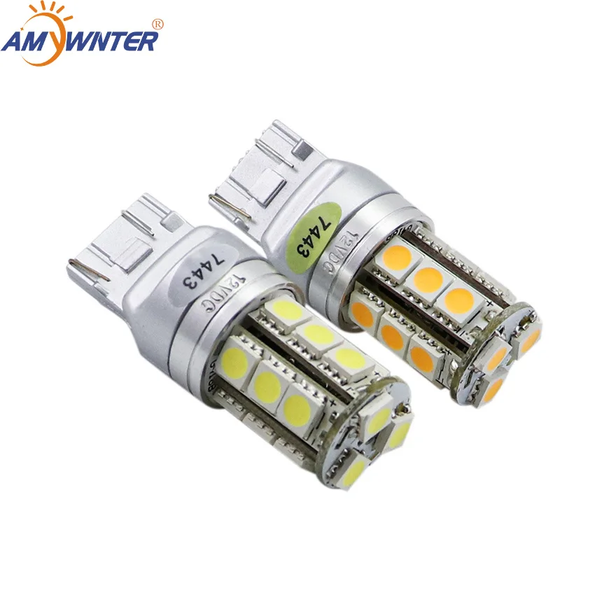 Amywnter T20 W21/5w 12v W16w 7443 Led Dual светильник функция Wy21w желтый белый авто лампы стоп