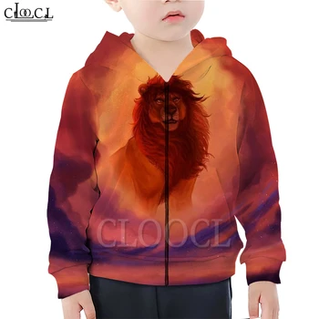 

CLOOCL Movie The Lion King Zipper Hoodies 3D Print Boy Girl Children Zipper Hooded Casual Fashion Kids Streetwear Tops