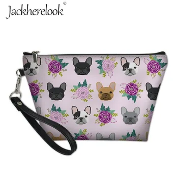 

Jackherelook Brand French Bulldog Women Cosmetic Bag Portable Makeup Storage Bags for Teenage Girl Cute Dog Pattern Toilerty Box