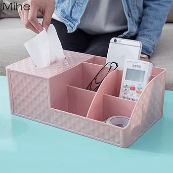 

Plastic Cosmetics storage box desk storage rack tissue box simple household sundries desk finishing box