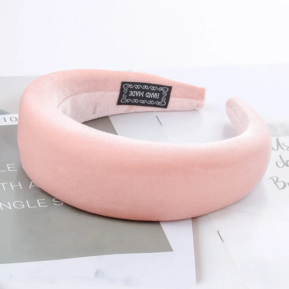 J0581 AWAYTR бархат 4 CM мягкий резинка эластичная повязка на голову для девочек широкие Пластик модные головной убор лента для волос кольца Для женщин аксессуары для волос - Цвет: J0581