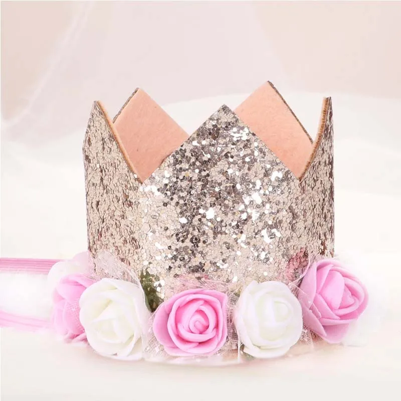 

Baby Birthday Party Hat Children Kids Headband Headwear Boys Girls Priness Flower Crown Hairband LAD-sale