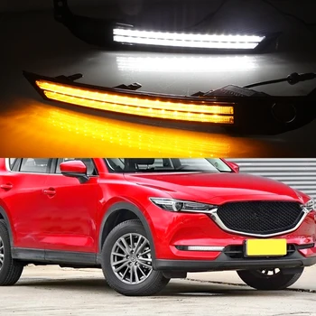 

CSCSNL 1 Pair LED Daytime Running Lights drl fog lamp For Mazda cx-5 cx5 cx 5 2017 2018 2019 DRL with turn signal night blue