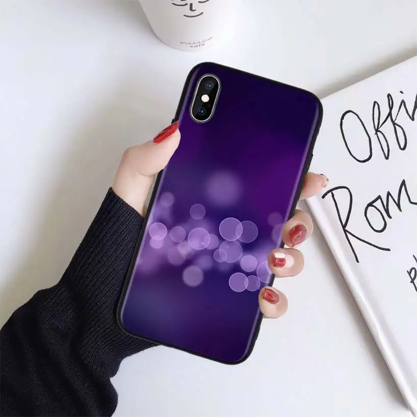 Футляр фиолетового цвета infinity on для Apple iphone 11 Pro XR XS Max X 7 8 6 6S Plus 5 5S SE Черный силиконовый чехол для телефона - Цвет: BS126-10