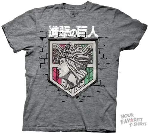 2019 Funny Attack On Titan Wall Shield Anime Licensed Adult T Shirt Men Fashion Cool Summer Unisex Tees |