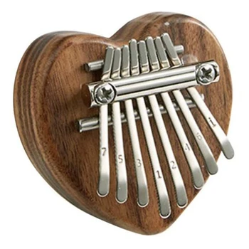 

Kalimba 8-Key Thumb Piano Portable Musical Instrument Gift Heart-Shaped African Thumb Piano for Children for Beginners