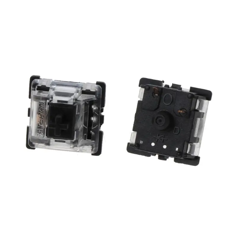 10Pcs Mechanical Keyboard Gateron MX 3 Pin Black Switch Transparent Case
