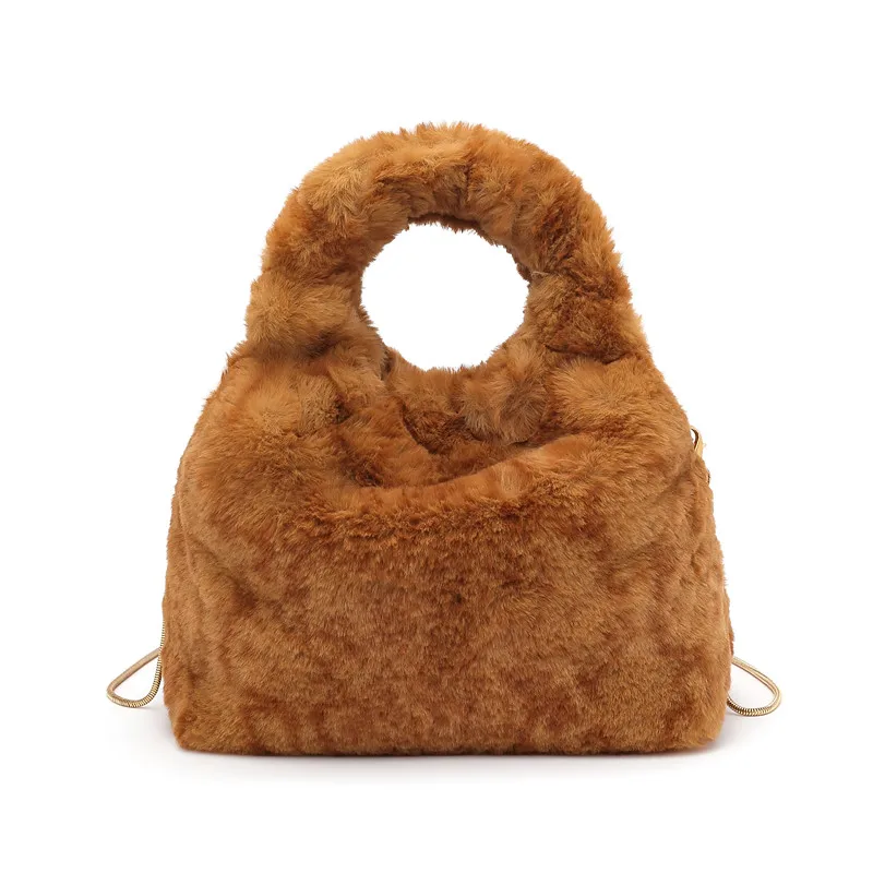

New Winter Snake Bone Chain Shoulder Bags for Women 2020 High Quality Warm Crossbody Bag Female Elegant Soft Plush Tote Hand Bag
