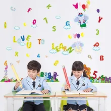 Дети чтения на английском языке буквами наклейки на стену с мотивами из мультфильмов слоненок детская комната украшение стены наклейки в наборе SK9050