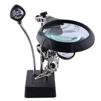 

2019 MG16129-C Hand Solder LED Magnifier MG16129-C Clip Stand Foldable Desktop for Repair Tool Drop Shipping