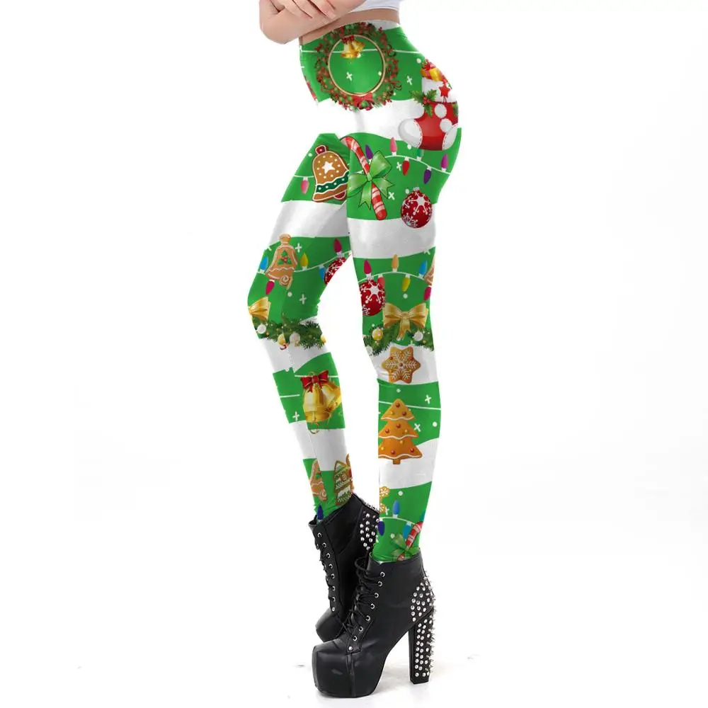 Модные рождественские леггинсы с 3D цифровой печатью, забавные сексуальные эластичные рождественские обтягивающие леггинсы, штаны с рождественским принтом - Цвет: 15