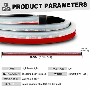 

35Inch 7-Color Car LED Rear 3rd Reverse Brake DRL Light Strip Turn Signal Lamp Durable And Practical To Use