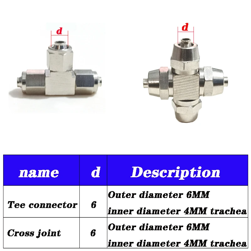 4 * 6mm Aquarium CO2 air connection valve multiple diverter CO2 system accessories air pipe stainless steel multiple diverter 2